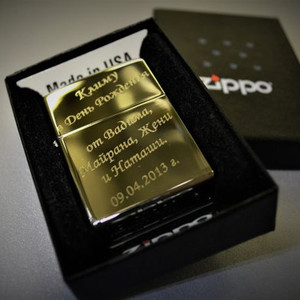 Гравировка на зажигалке Zippo